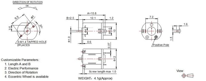 12mmの直径小型DCモーター1.5v -利用できる6v電動機FF-N10のカスタム化