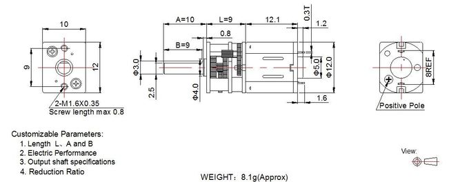 12mmスマートなロックRoHSのためのミニチュアDCギヤ モーター3v 6v 12v 12GFN10は承認しました