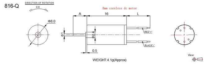 小さいコアレス DCモーター8mm直径1.5v - 7.4v 16mmの長さRoHSは承認しました