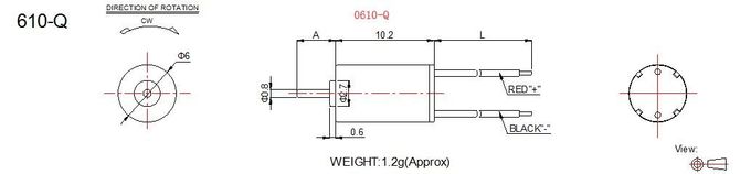 6mmの直径のコアレス DCモーター/マイクロ アクチュエーターのための小型DCモーター3v 0610-Q