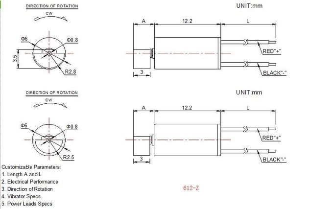 1.5v 3v小型コアレス DCモーター、コアレスの振動モーターRoHSのマイクロ文書